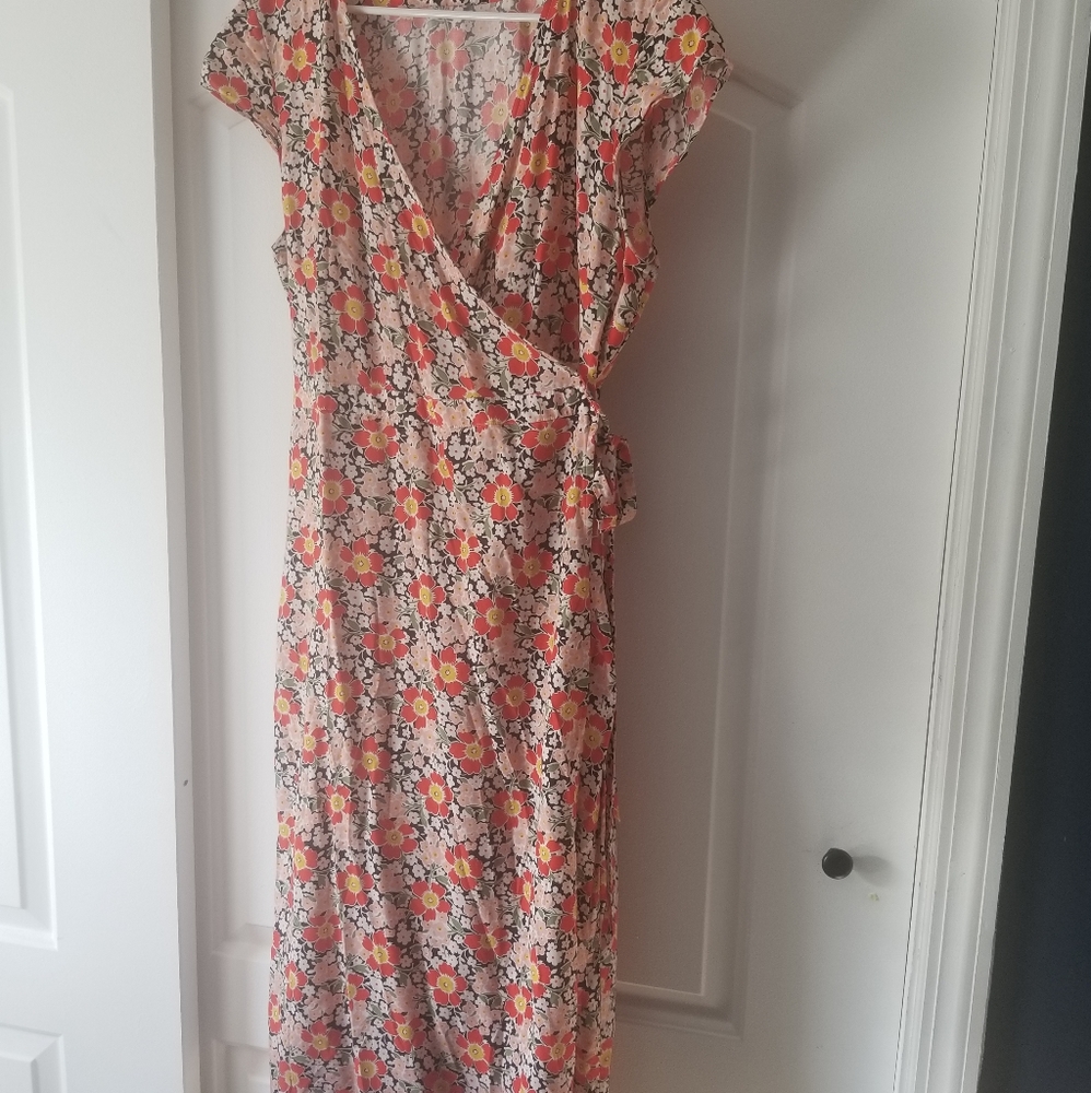 J. Crew Mercantile Floral Wrap Dress